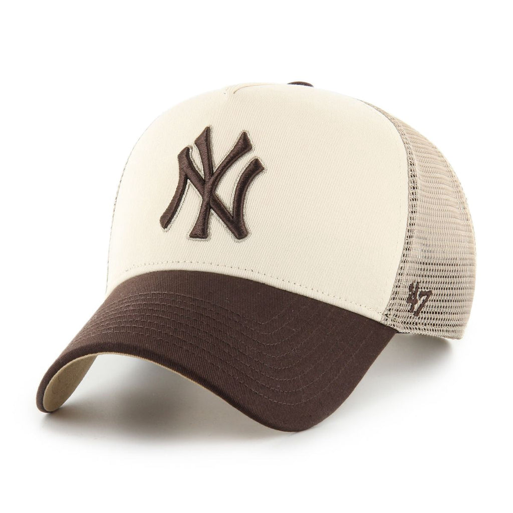 New York Yankees MLB Ballpark Mesh TT 47 Offside DT Beige Brown Official Sports Fan Gear Popular Style Baseball Fan Gear