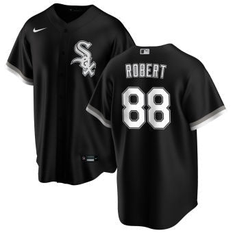 NIKE Men s Luis Robert Chicago White Sox Black Alternate Premium Twill Replica Jersey Official Team Jersey Sports Fan Apparel Official MLB Team