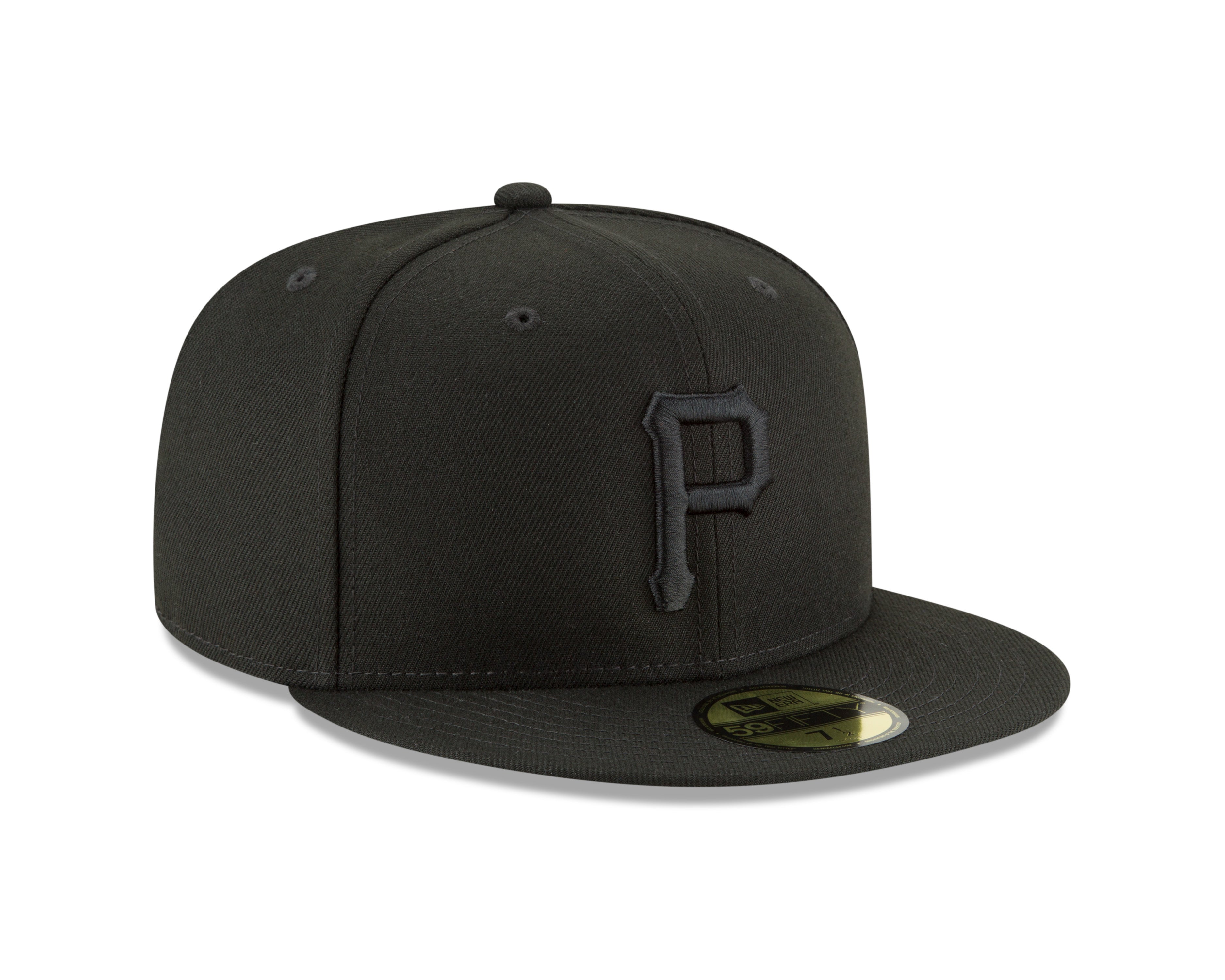 Men s Pittsburgh Pirates New Era Black Tonal 59FIFTY Fitted Hat Official Team Hat Sports Fan Cap Official MLB Team Hat Baseball Fan Cap