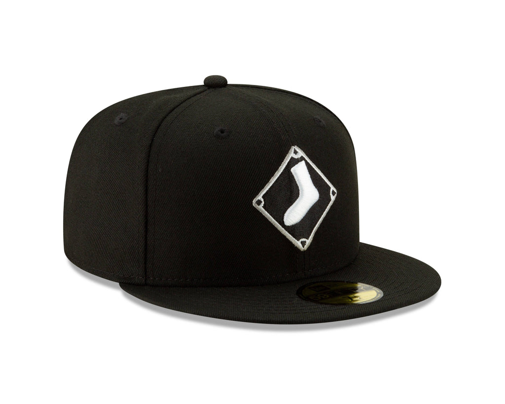 Chicago White Sox New Era Diamond Alternate Logo 59FIFTY Fitted Hat - Black Official Team Hat Sports Fan Cap Official MLB Team Hat Baseball Fan Cap