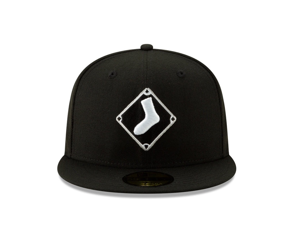 Chicago White Sox New Era Diamond Alternate Logo 59FIFTY Fitted Hat - Black Official Team Hat Sports Fan Cap Official MLB Team Hat Baseball Fan Cap
