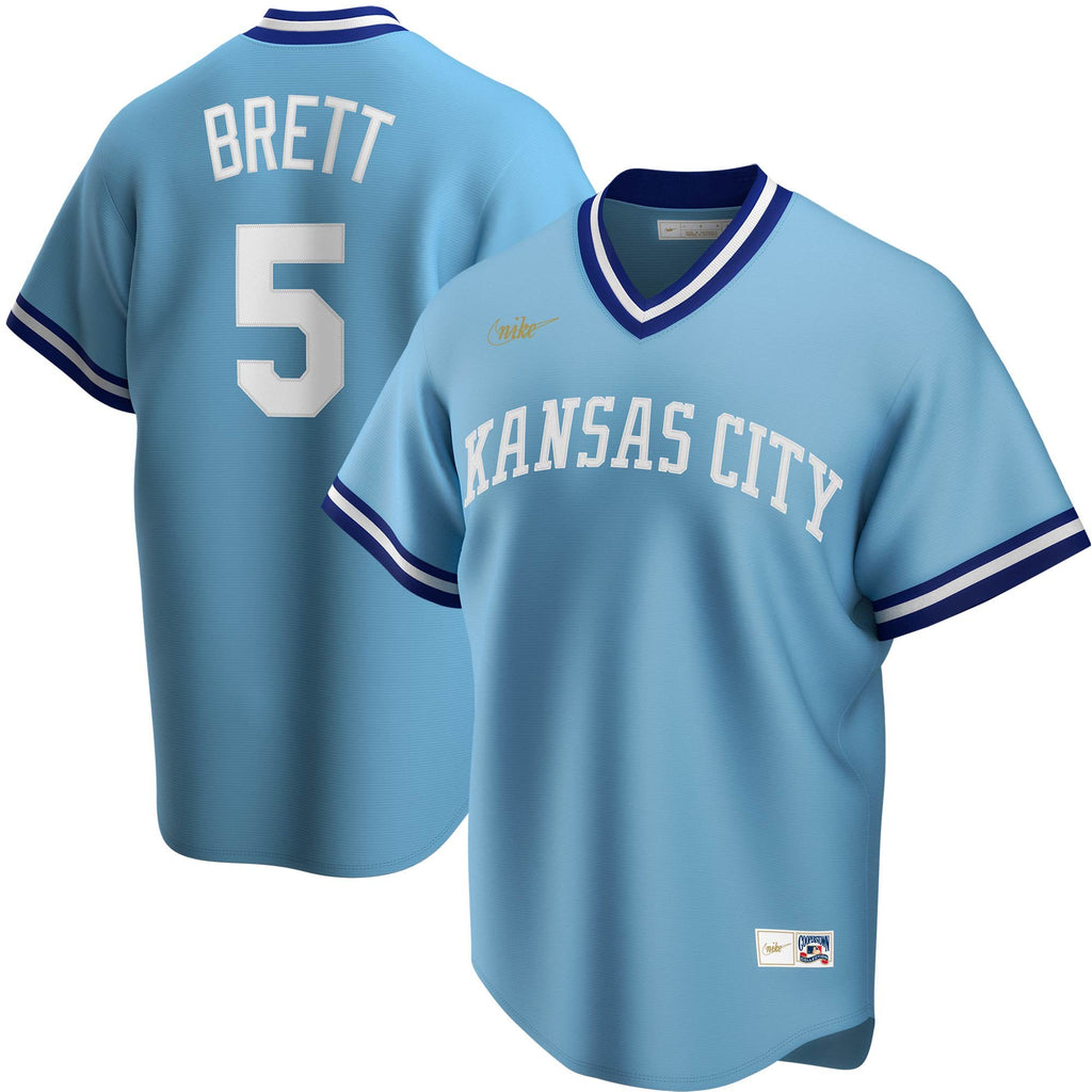 Men s Kansas City Royals George Brett Nike Light Blue Road Cooperstown Collection Team Jersey Official Team Jersey Sports Fan Apparel Official MLB