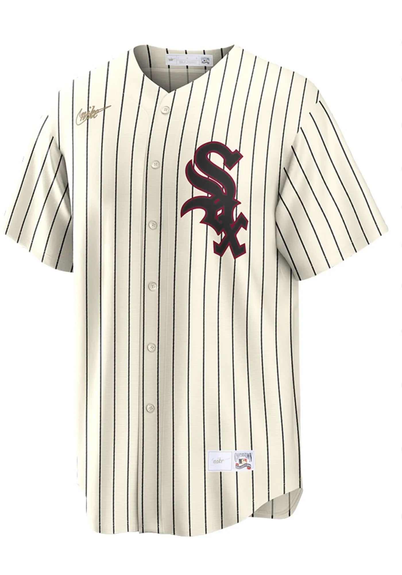 Men s Chicago White Sox Cooperstown Turn Back The Clock 1959 Home Cream Black NIKE Blank Replica Jersey Official Team Jersey Sports Fan Apparel