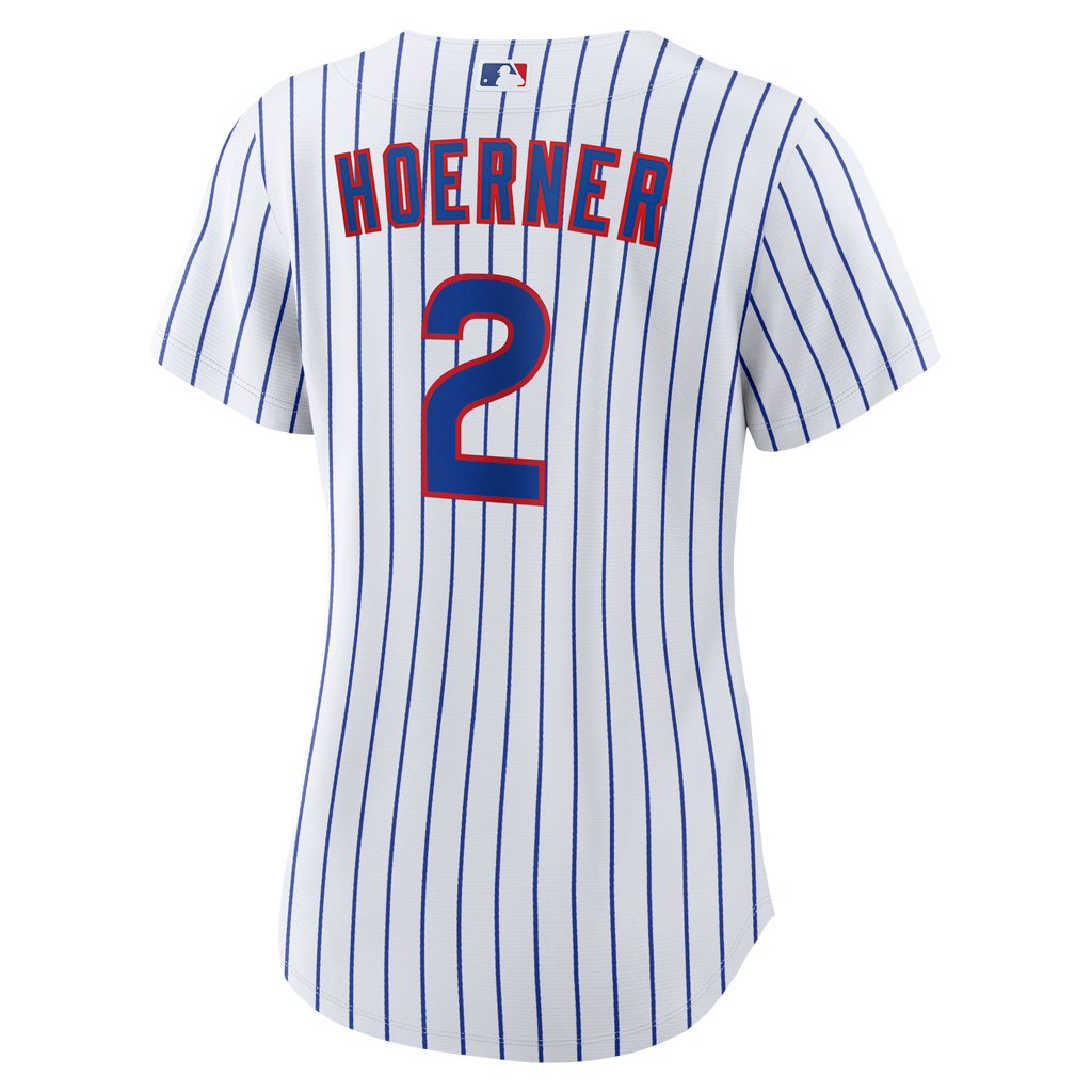 Women s Nico Hoerner Chicago Cubs Nike White Home Replica Team Jersey Official Team Jersey Sports Fan Apparel Official MLB Team Jersey Baseball Fan
