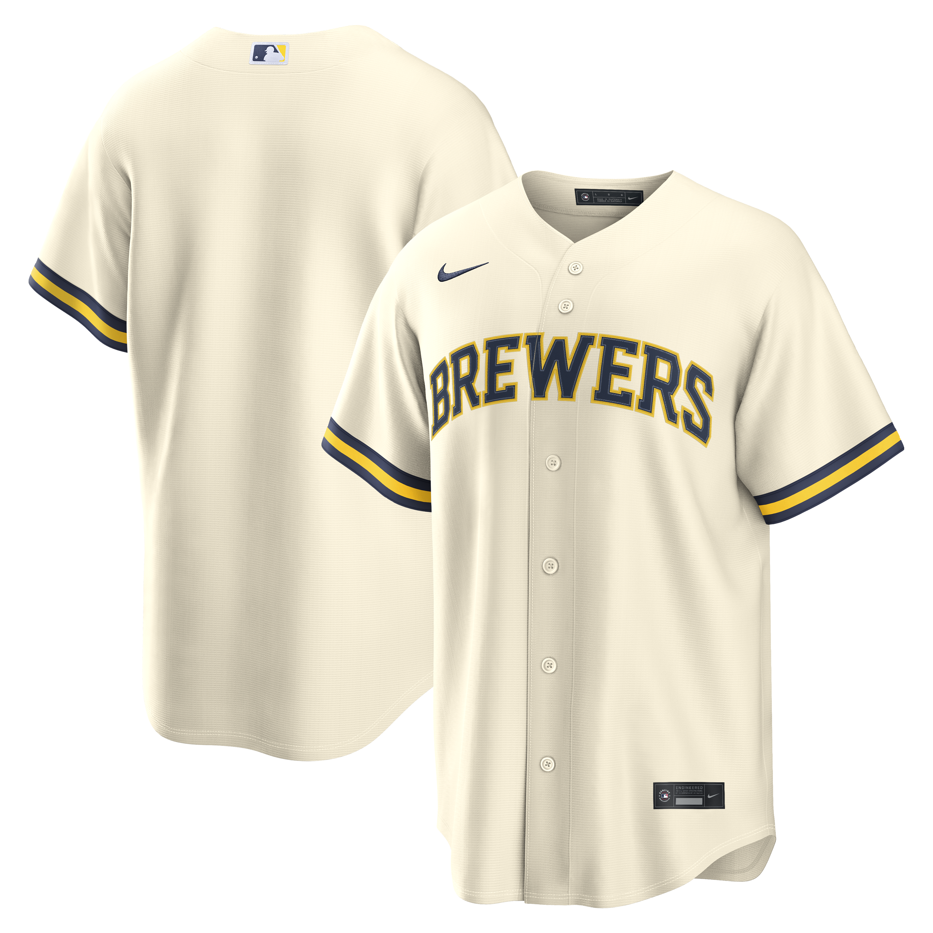Men s Milwaukee Brewers Nike Cream Home Replica Team Jersey Official Team Jersey Sports Fan Apparel Official MLB Team Jersey Baseball Fan Apparel