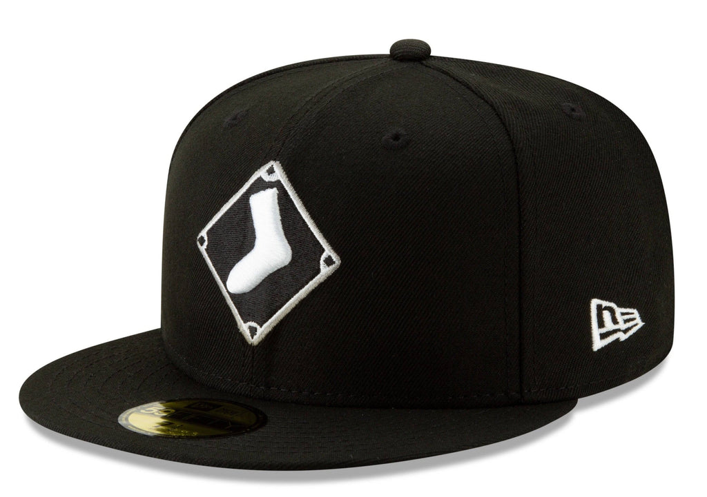 Chicago White Sox New Era Diamond Alternate Logo 59FIFTY Fitted Hat - Black Official Team Hat Sports Fan Cap Official MLB Team Hat Baseball Fan Cap