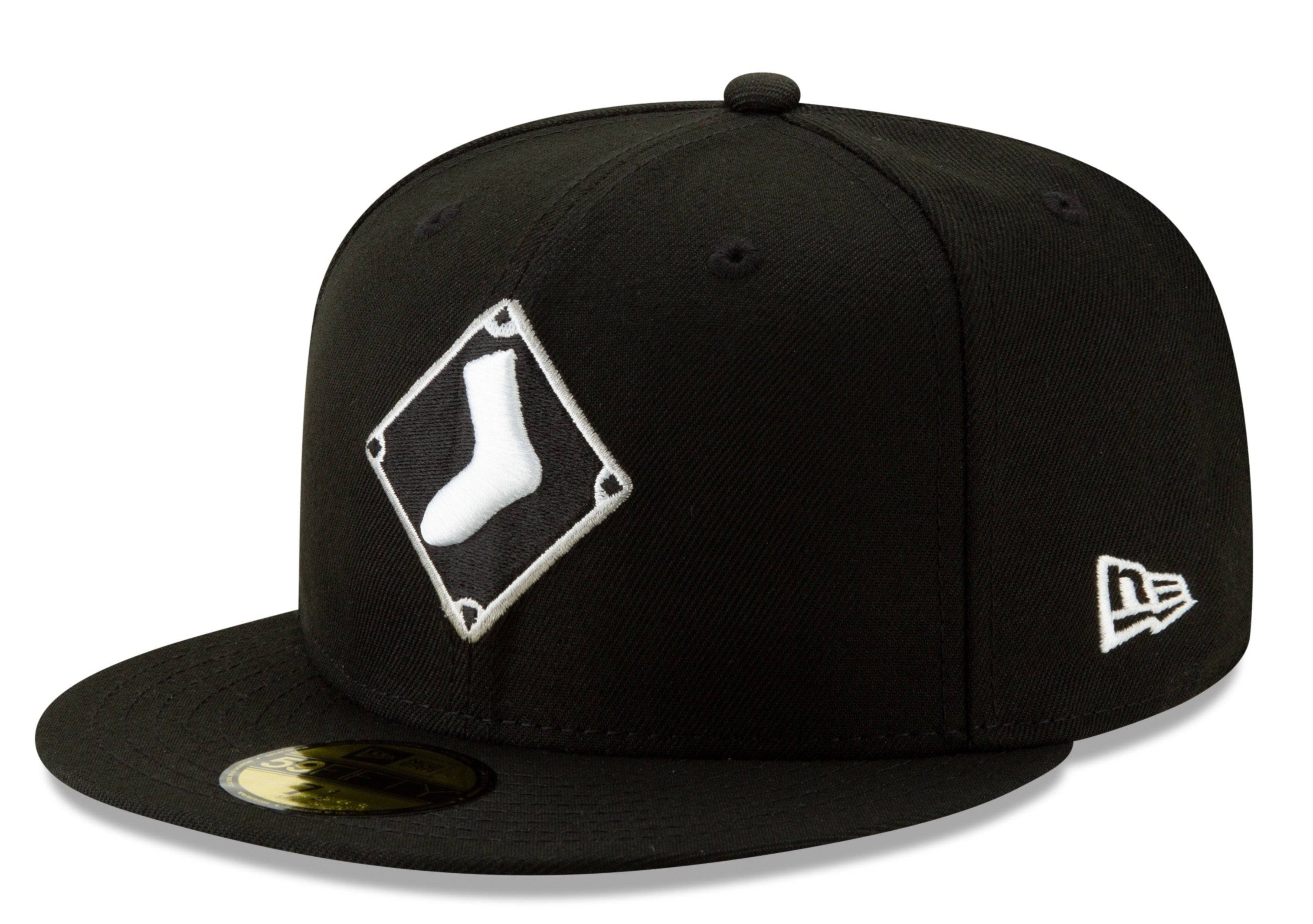 Chicago White Sox New Era Diamond Alternate Logo 59FIFTY Fitted Hat - Black Official Team Hat Sports Fan Cap Official MLB Team Hat Baseball Fan Cap