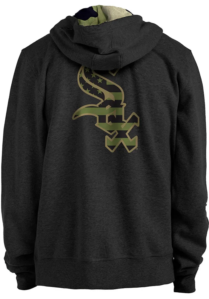 Mens Chicago White Sox New Era 2022 Armed Forces Day Black Pullover Hoodie Comfort Hoodie Baseball Fan Apparel