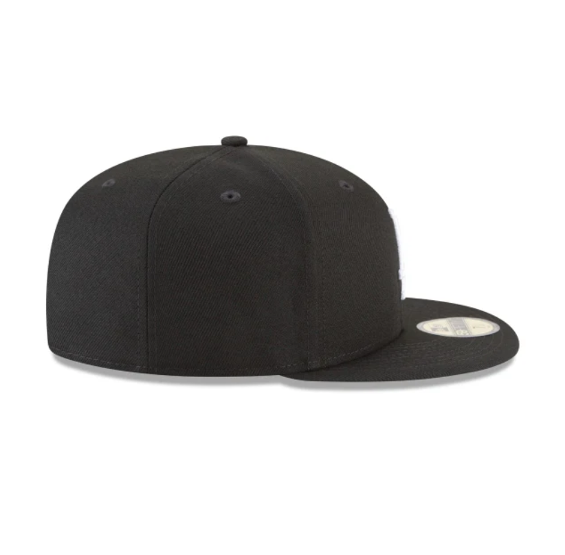 Los Angeles Dodgers MLB Basic 59FIFTY Fitted New Era Black White Official Team Hat Sports Fan Cap Official MLB Team Hat Baseball Fan Cap