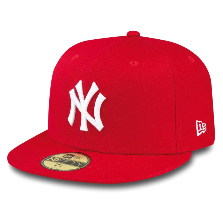 New York Yankees MLB League Essential 59FIFTY Fitted New Era Red White Official Team Hat Sports Fan Cap Official MLB Team Hat Baseball Fan Cap
