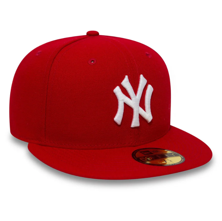 New York Yankees MLB League Essential 59FIFTY Fitted New Era Red White Official Team Hat Sports Fan Cap Official MLB Team Hat Baseball Fan Cap