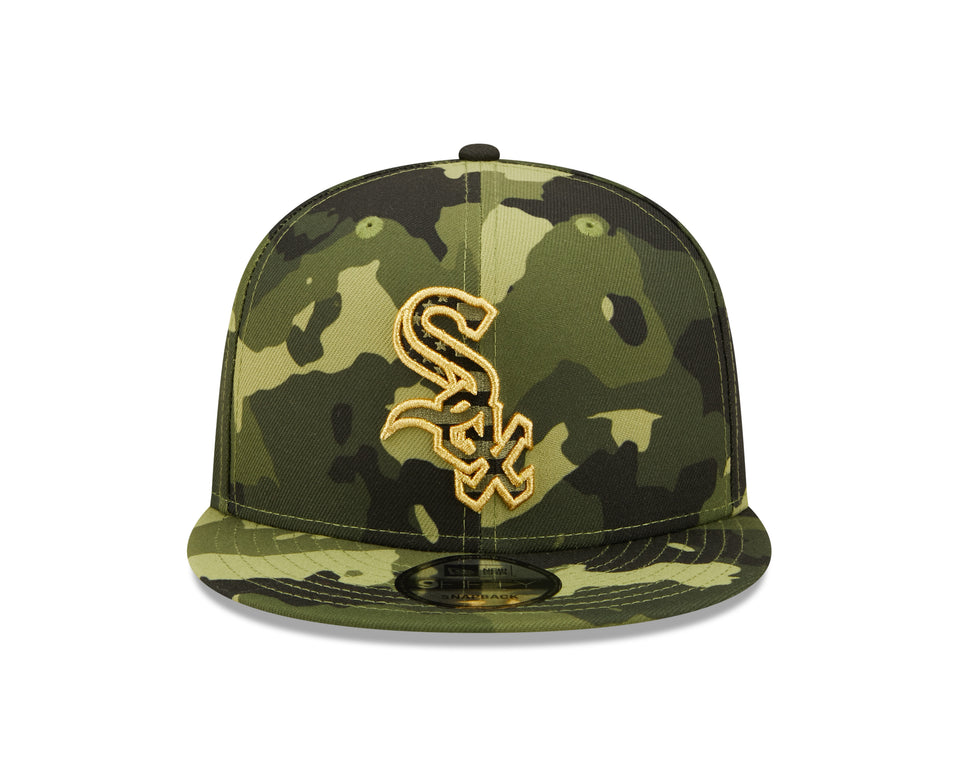 Men s Chicago White Sox New Era 2022 Armed Forces Day Camo 9FIFTY Snapback Adjustable Hat Official Team Hat Sports Fan Cap Official MLB Team Hat