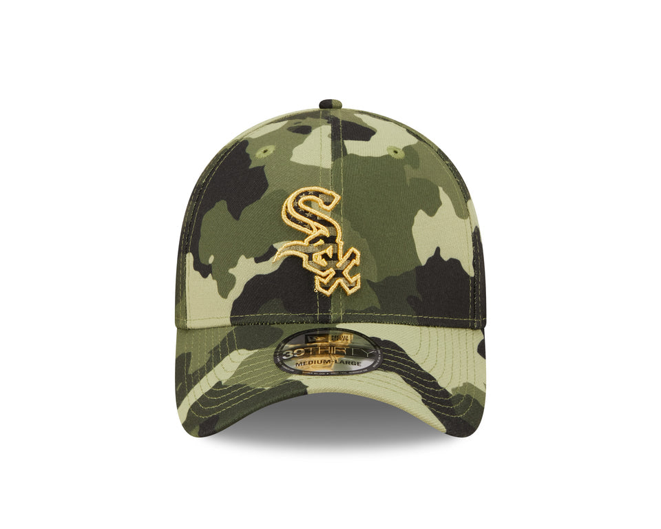 Men s Chicago White Sox New Era Camo 2022 Armed Forces Day 39THIRTY Flex Hat Official Team Hat Sports Fan Cap Official MLB Team Hat Baseball Fan Cap