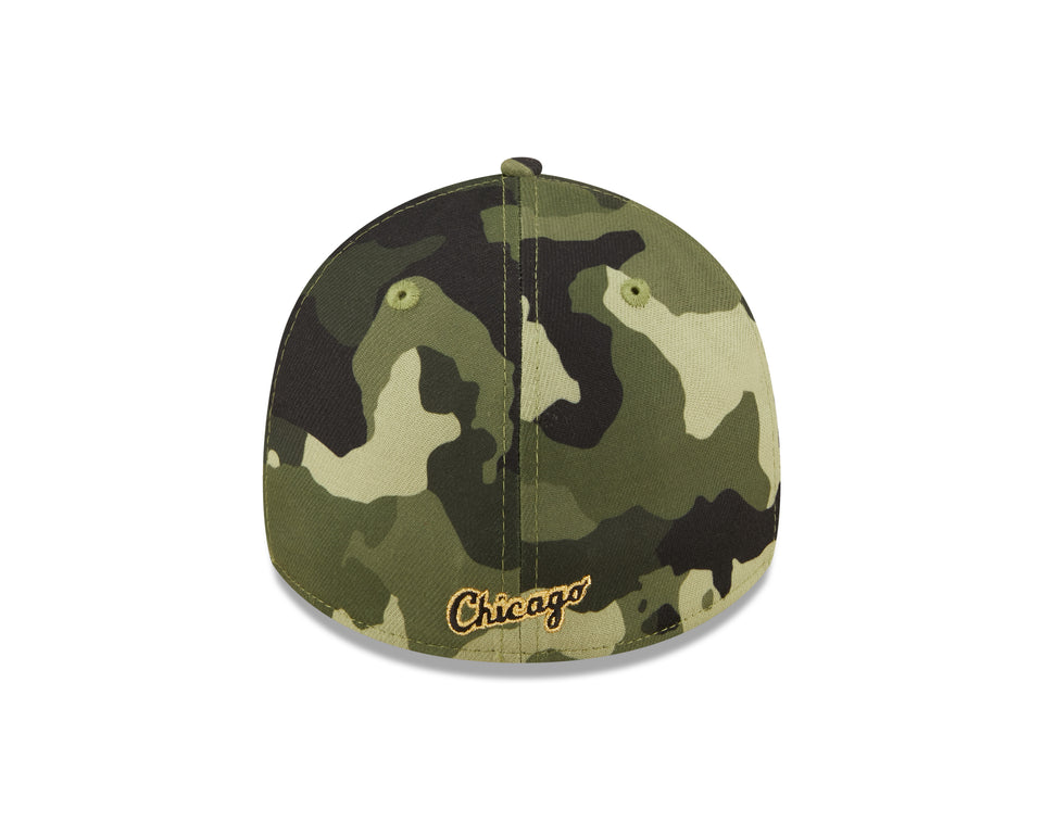 Men s Chicago White Sox New Era Camo 2022 Armed Forces Day 39THIRTY Flex Hat Official Team Hat Sports Fan Cap Official MLB Team Hat Baseball Fan Cap