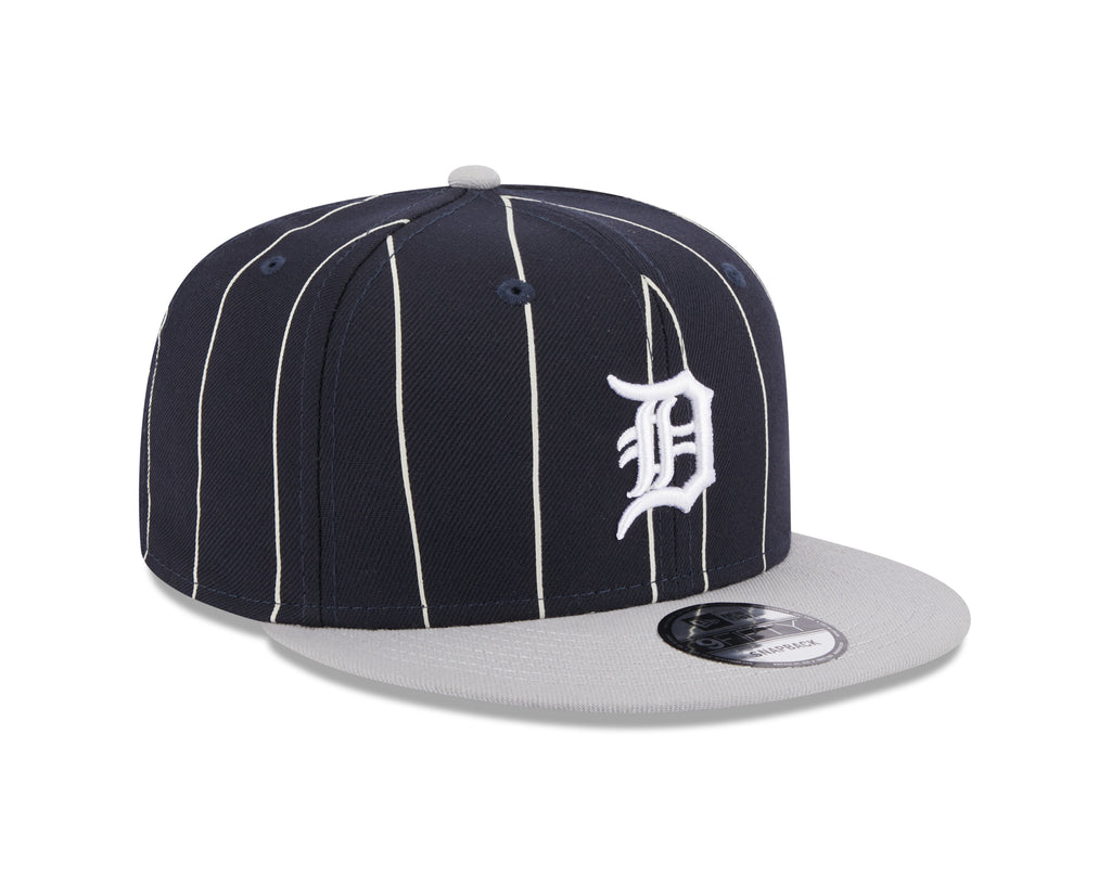 Detroit Tigers Navy Gray Vintage New Era 9FIFTY Snapback Hat Official Team Hat Sports Fan Cap Official MLB Team Hat Baseball Fan Cap