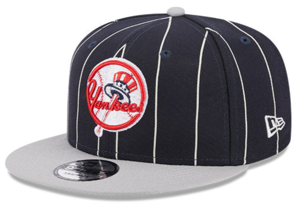 New York Yankees Navy Gray Cooperstown Vintage New Era 9FIFTY Snapback Hat Official Team Hat Sports Fan Cap Official MLB Team Hat Baseball Fan Cap