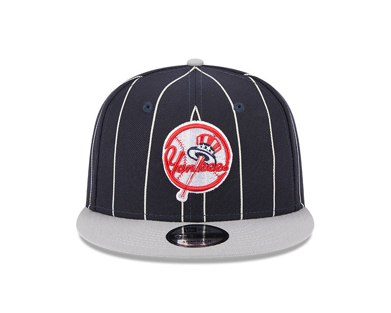 New York Yankees Navy Gray Cooperstown Vintage New Era 9FIFTY Snapback Hat Official Team Hat Sports Fan Cap Official MLB Team Hat Baseball Fan Cap
