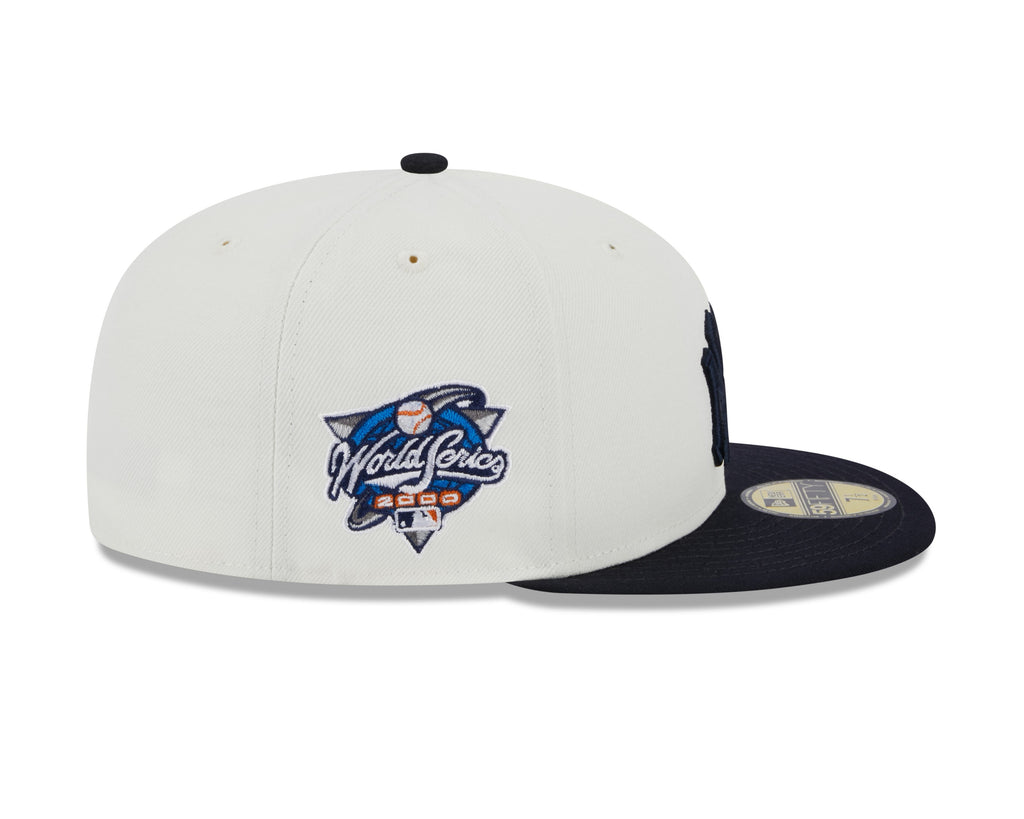 New York Yankees 2000 World Series Cream Navy New Era Retro 59FIFTY Fitted Hat Official Team Hat Sports Fan Cap Official MLB Team Hat Baseball Fan Cap