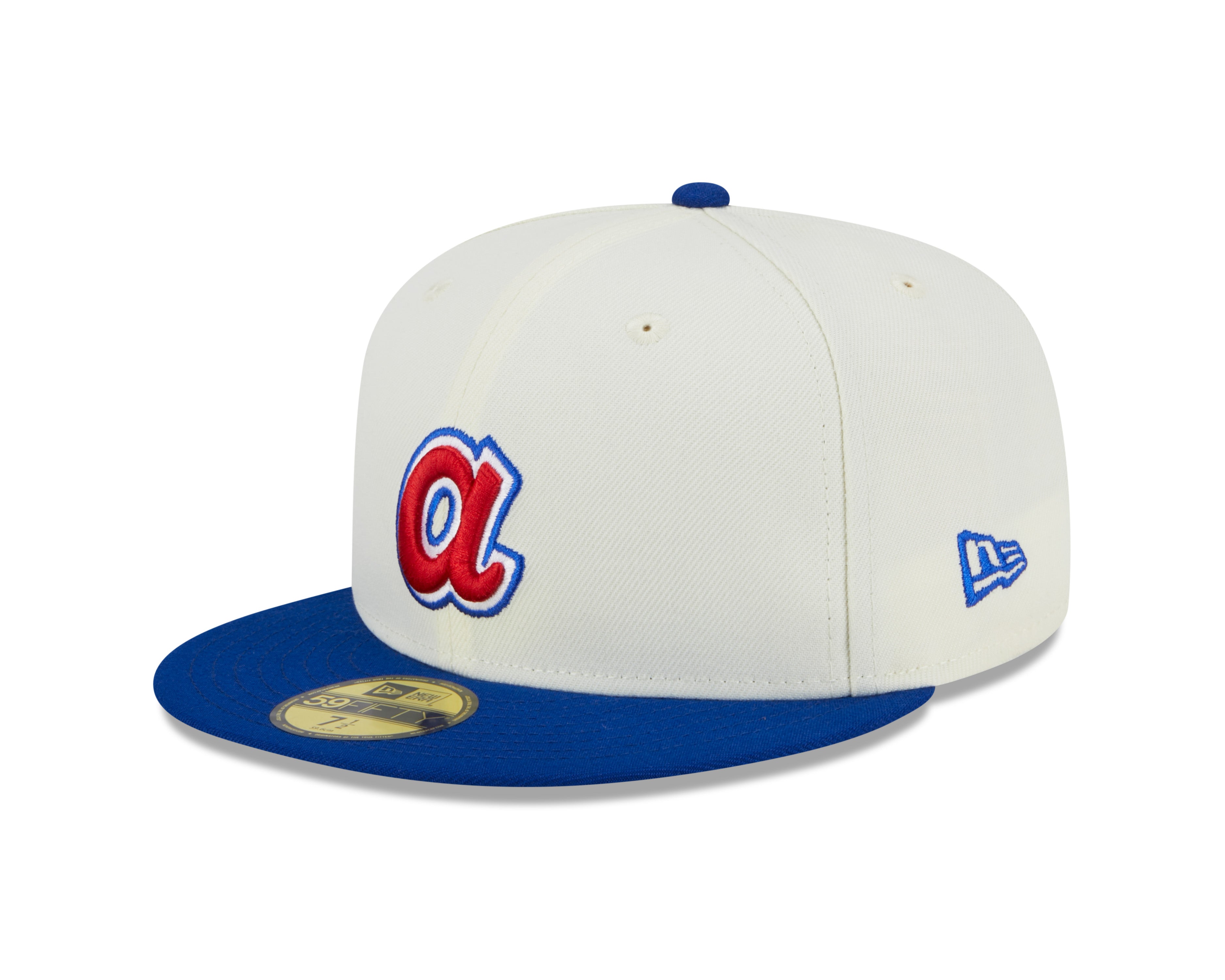 Atlanta Braves 2000 All Star Game Cream Royal New Era Retro 59FIFTY Fitted Hat Official Team Hat Sports Fan Cap Official MLB Team Hat Baseball Fan Cap