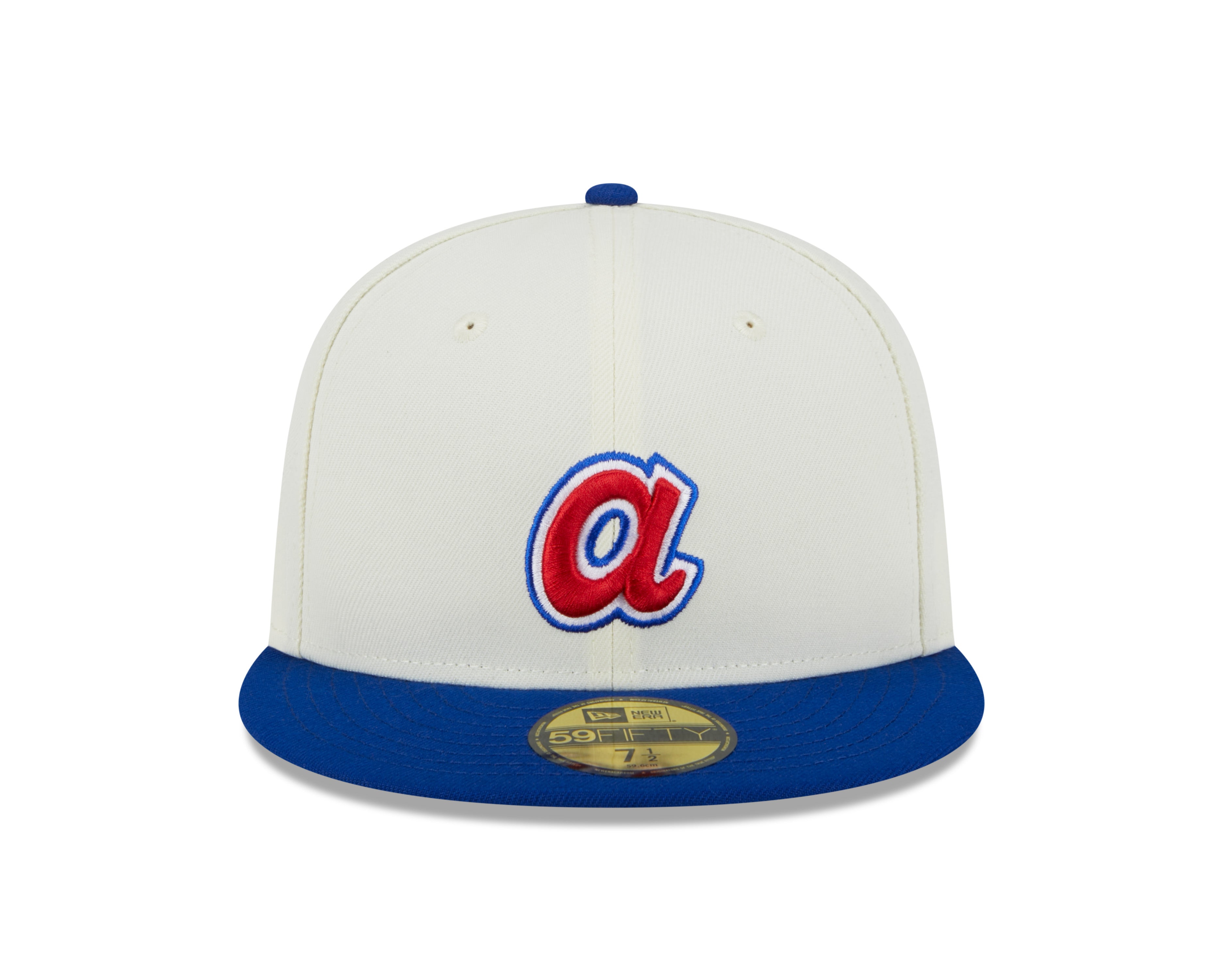 Atlanta Braves 2000 All Star Game Cream Royal New Era Retro 59FIFTY Fitted Hat Official Team Hat Sports Fan Cap Official MLB Team Hat Baseball Fan Cap