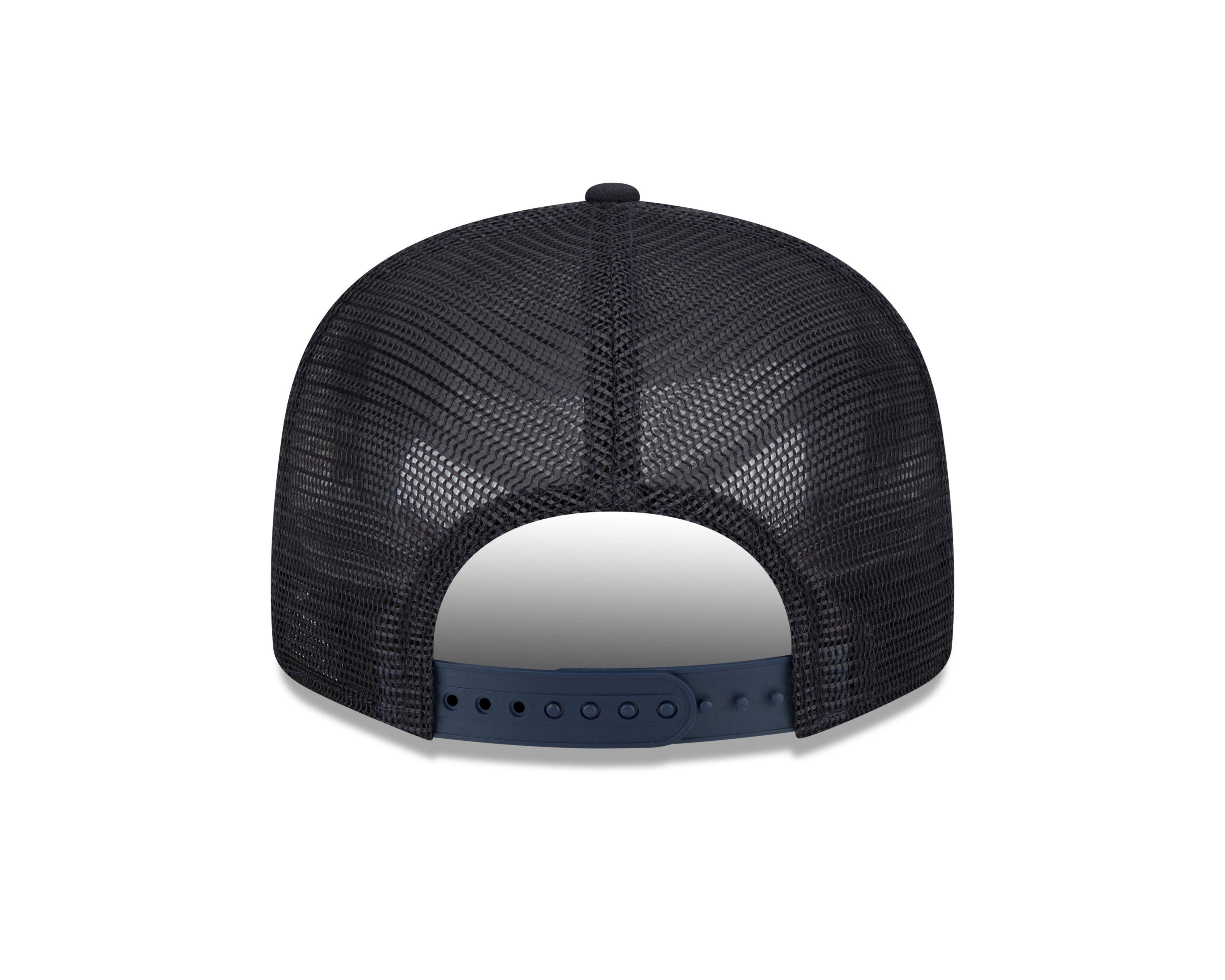 New York Yankees New Era Navy Stacked 9FIFTY Mesh Trucker Snapback Hat Official Team Hat Sports Fan Cap Official MLB Team Hat Baseball Fan Cap