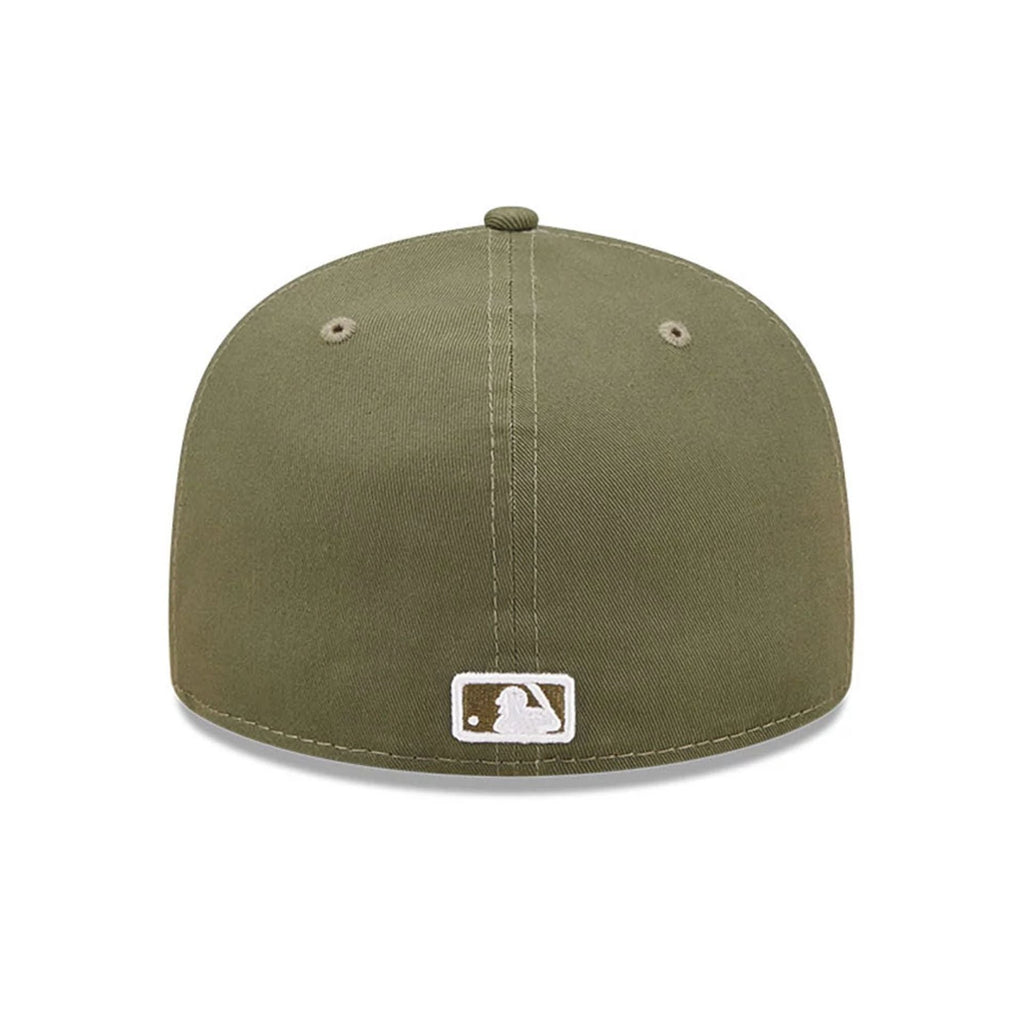 New York Yankees MLB League Essential 59FIFTY Fitted New Era Olive White Official Team Hat Sports Fan Cap Official MLB Team Hat Baseball Fan Cap