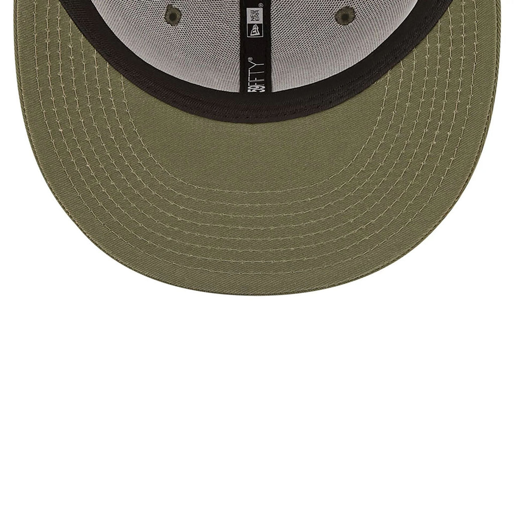New York Yankees MLB League Essential 59FIFTY Fitted New Era Olive White Official Team Hat Sports Fan Cap Official MLB Team Hat Baseball Fan Cap