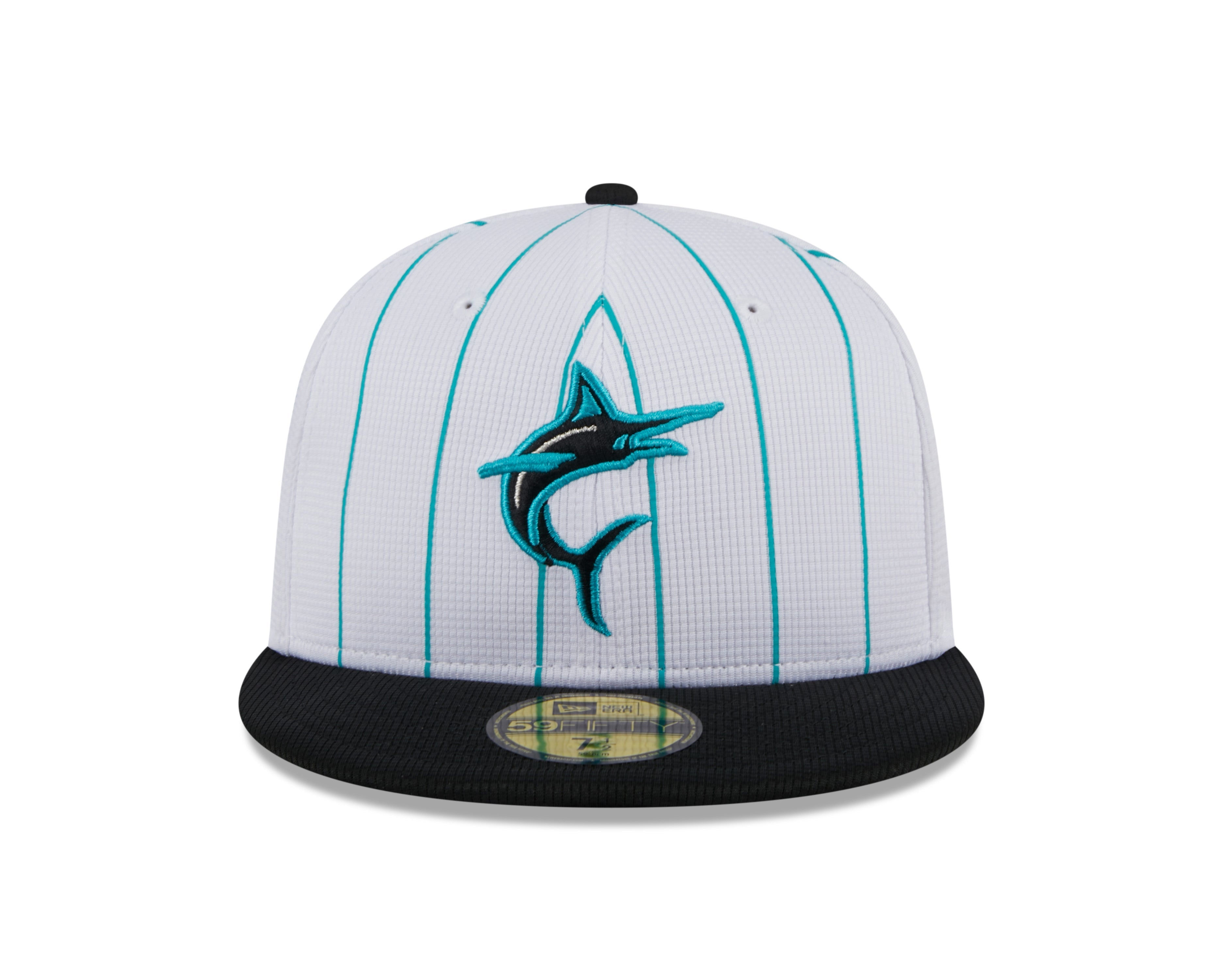 Men s Miami Marlins White 2024 Batting Practice 59FIFTY Fitted Hat Official Team Hat Sports Fan Cap Official MLB Team Hat Baseball Fan Cap