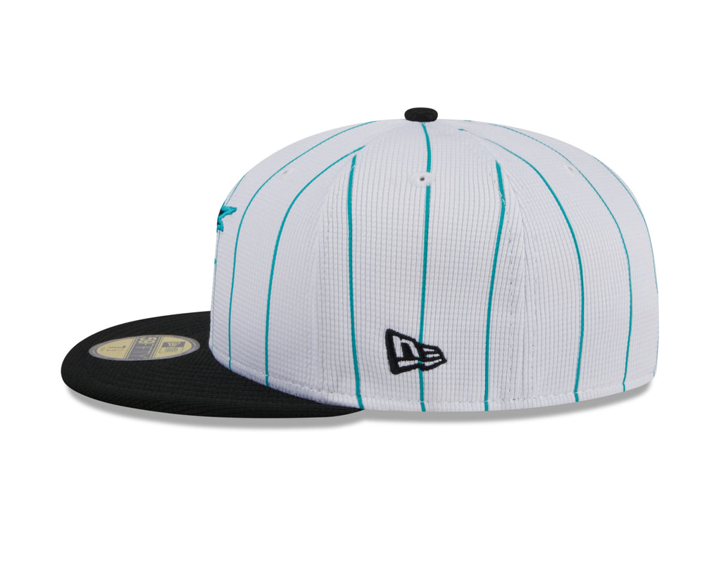 Men s Miami Marlins White 2024 Batting Practice 59FIFTY Fitted Hat Official Team Hat Sports Fan Cap Official MLB Team Hat Baseball Fan Cap