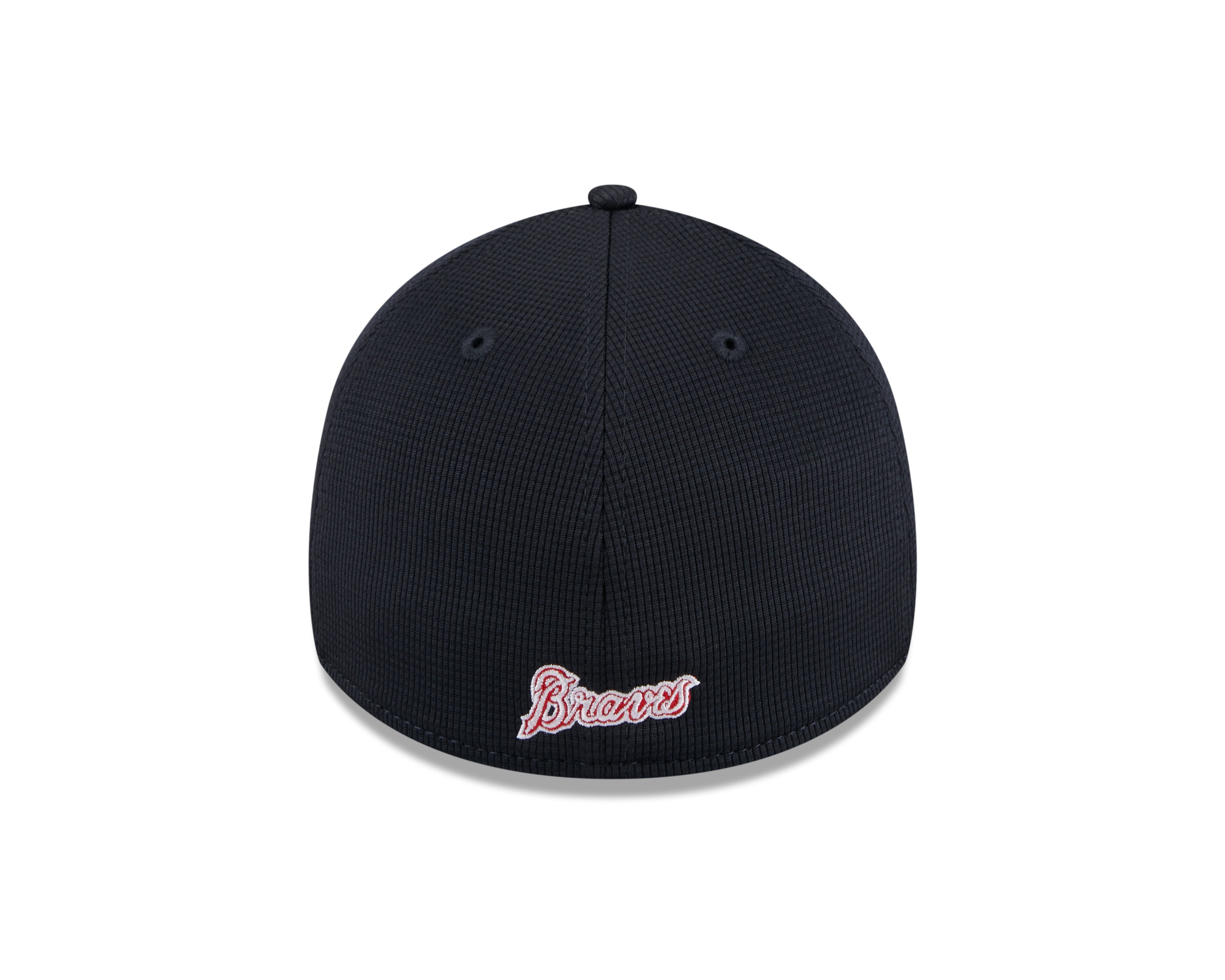 Mens New Era Atlanta Braves White Navy 2024 Batting Practice 39Thirty Flex Fit Cap Official Team Hat Sports Fan Cap Official MLB Team Hat Baseball