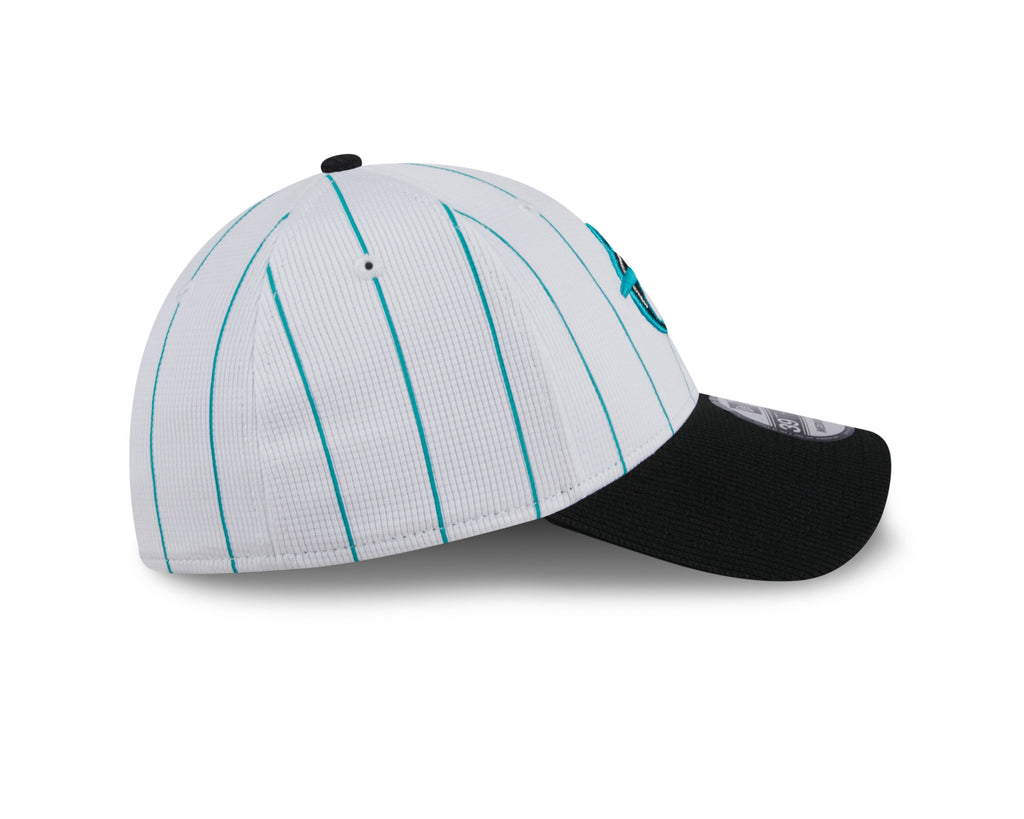 Men s Miami Marlins New Era 2024 Batting Practice White Black 39THIRTY Flex-Fit Hat Official Team Hat Sports Fan Cap Official MLB Team Hat Baseball