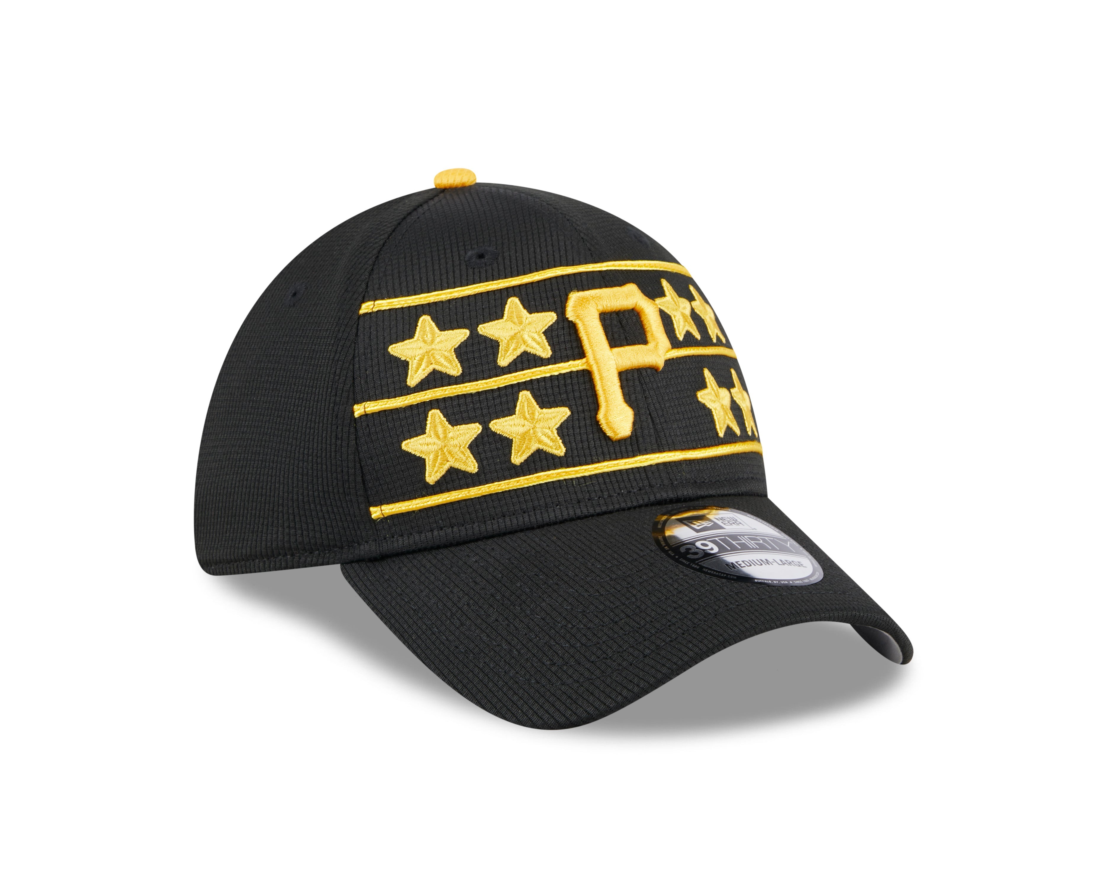 Men s Pittsburgh Pirates New Era 2024 Batting Practice Black 39THIRTY Flex-Fit Hat Official Team Hat Sports Fan Cap Official MLB Team Hat Baseball