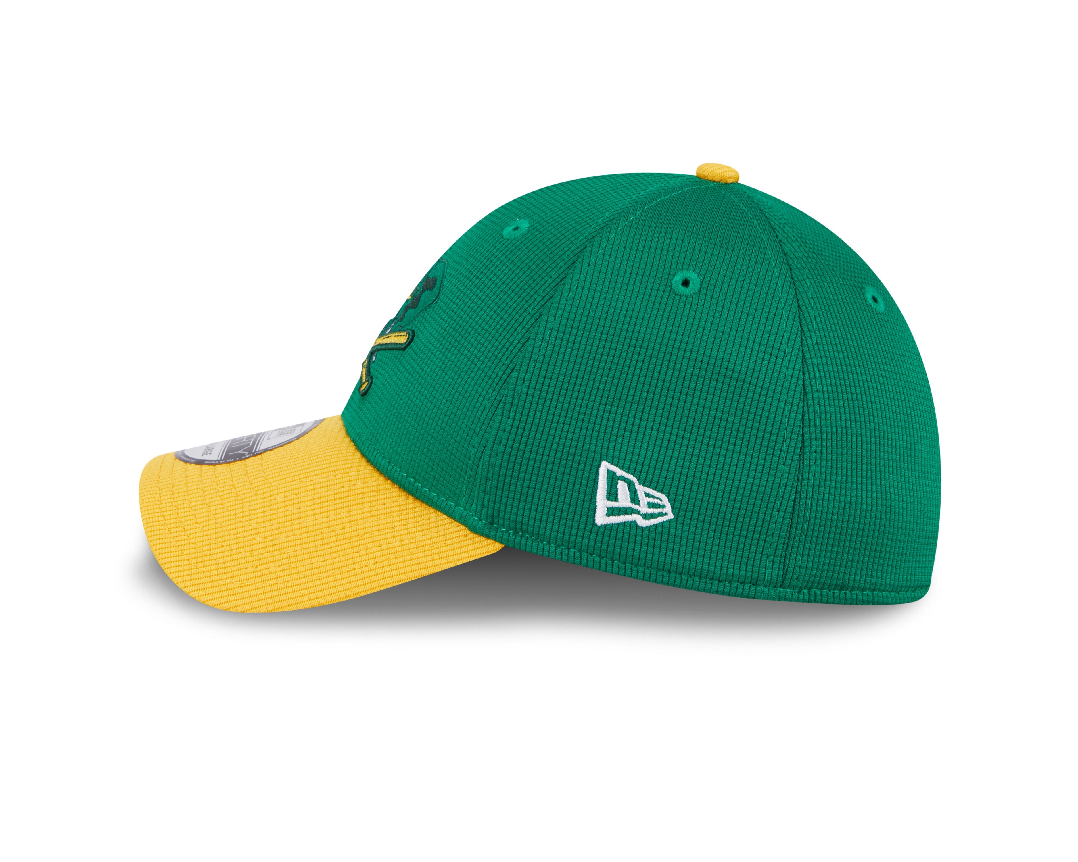 Men s Oakland Athletics New Era 2024 Batting Practice Green Yellow 39THIRTY Flex-Fit Hat Official Team Hat Sports Fan Cap Official MLB Team Hat