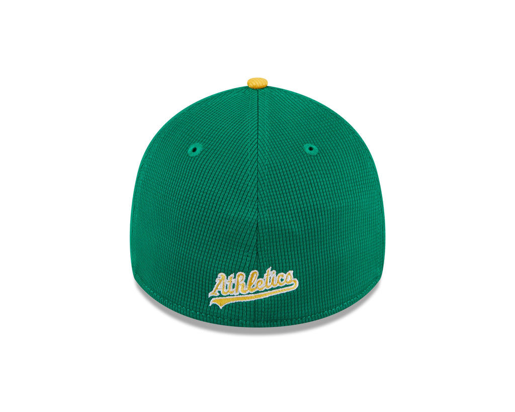 Men s Oakland Athletics New Era 2024 Batting Practice Green Yellow 39THIRTY Flex-Fit Hat Official Team Hat Sports Fan Cap Official MLB Team Hat