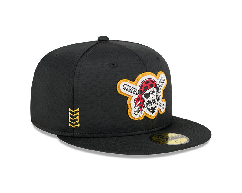 Men s Pittsburgh Pirates New Era Black 2024 Alternate Clubhouse 1914 59FIFTY Fitted Hat Official Team Hat Sports Fan Cap Official MLB Team Hat