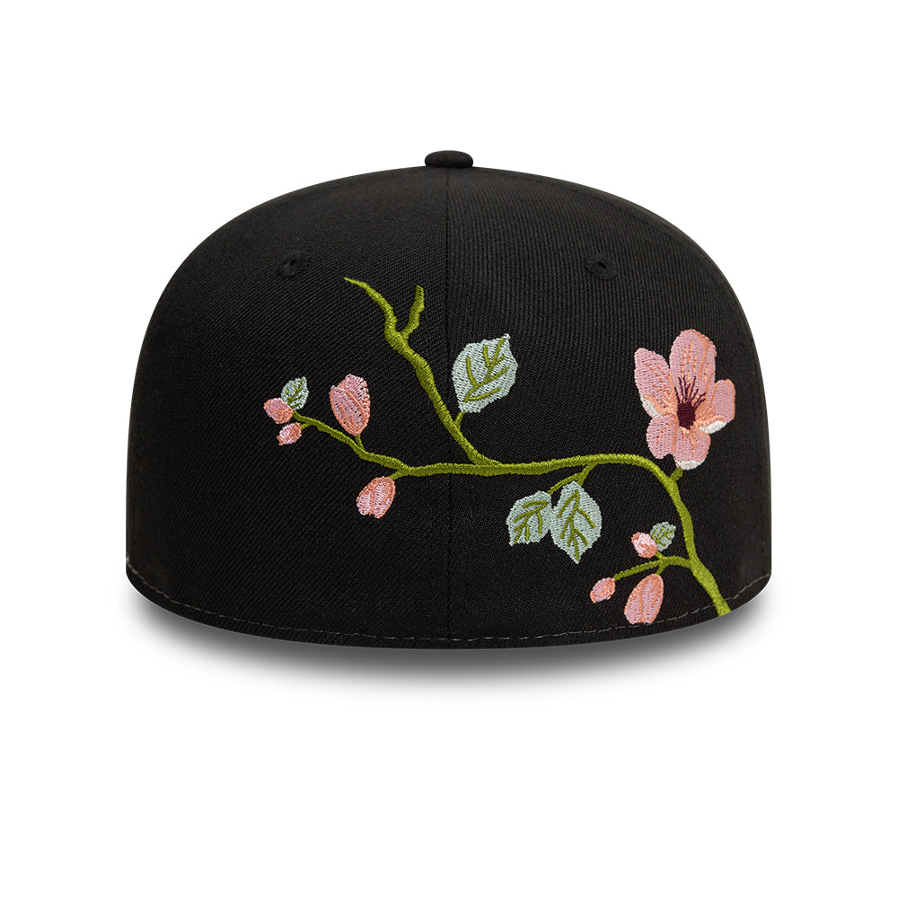 Branded New Era MLB Floral 59Fifty New Era Black White Official Team Hat Sports Fan Cap Official MLB Team Hat Baseball Fan Cap