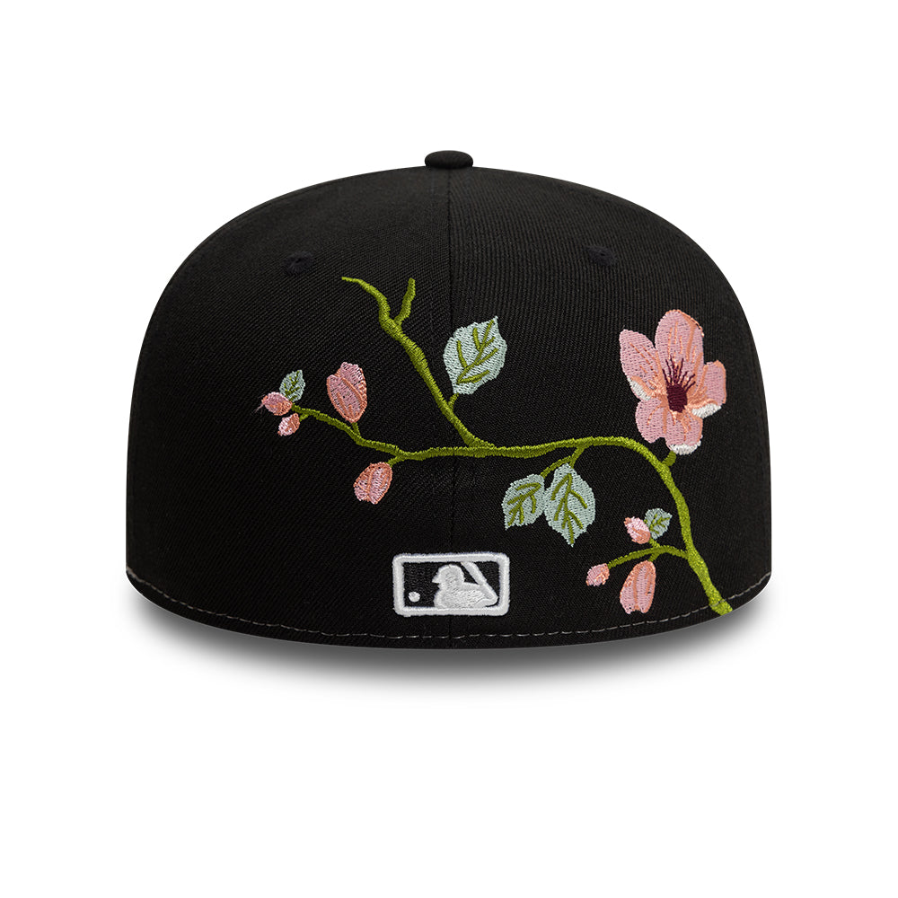 Chicago White Sox MLB Floral 59Fifty New Era Black White Official Team Hat Sports Fan Cap Official MLB Team Hat Baseball Fan Cap