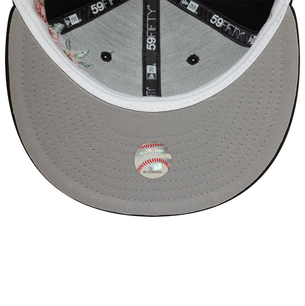 Chicago White Sox MLB Floral 59Fifty New Era Black White Official Team Hat Sports Fan Cap Official MLB Team Hat Baseball Fan Cap