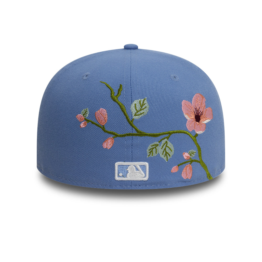 Los Angeles Dodger MLB Floral 59Fifty New Era Light Blue White Official Team Hat Sports Fan Cap Official MLB Team Hat Baseball Fan Cap