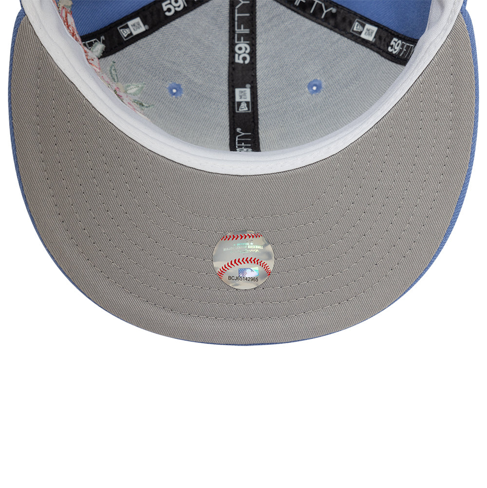 Los Angeles Dodger MLB Floral 59Fifty New Era Light Blue White Official Team Hat Sports Fan Cap Official MLB Team Hat Baseball Fan Cap