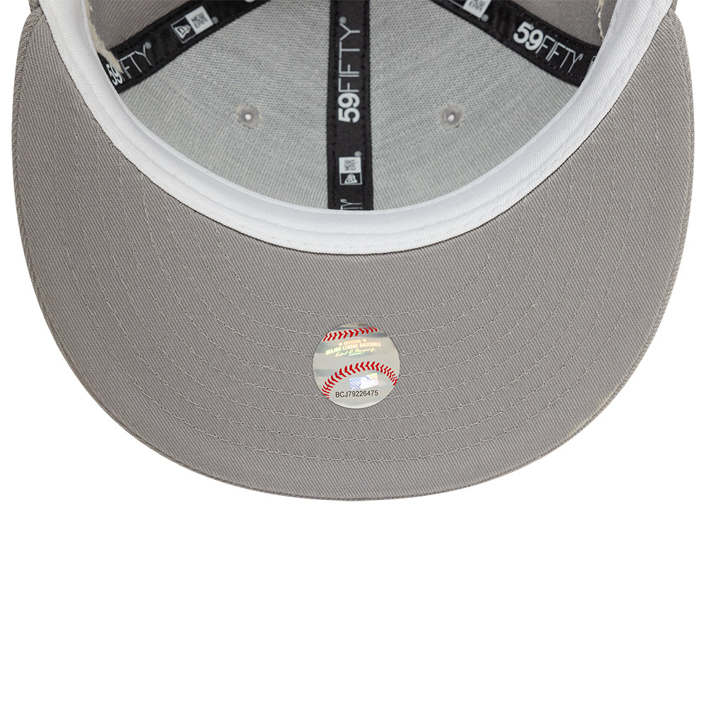 Atlanta Braves MLB Zodiac 59FIFTY Fitted New Era Grey Official Team Hat Sports Fan Cap Official MLB Team Hat Baseball Fan Cap