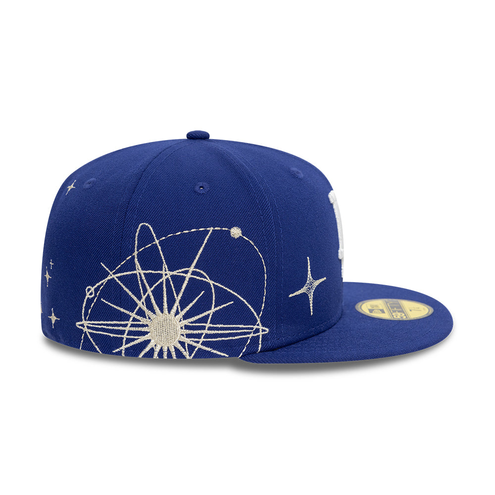 Los Angeles Dodgers MLB Zodiac 59FIFTY Fitted New Era Blue Official Team Hat Sports Fan Cap Official MLB Team Hat Baseball Fan Cap