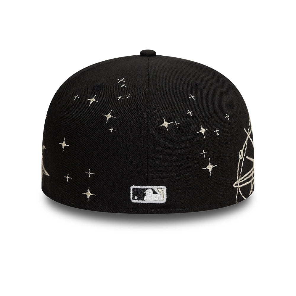 Chicago White Sox MLB Zodiac 59FIFTY Fitted New Era Black Official Team Hat Sports Fan Cap Official MLB Team Hat Baseball Fan Cap