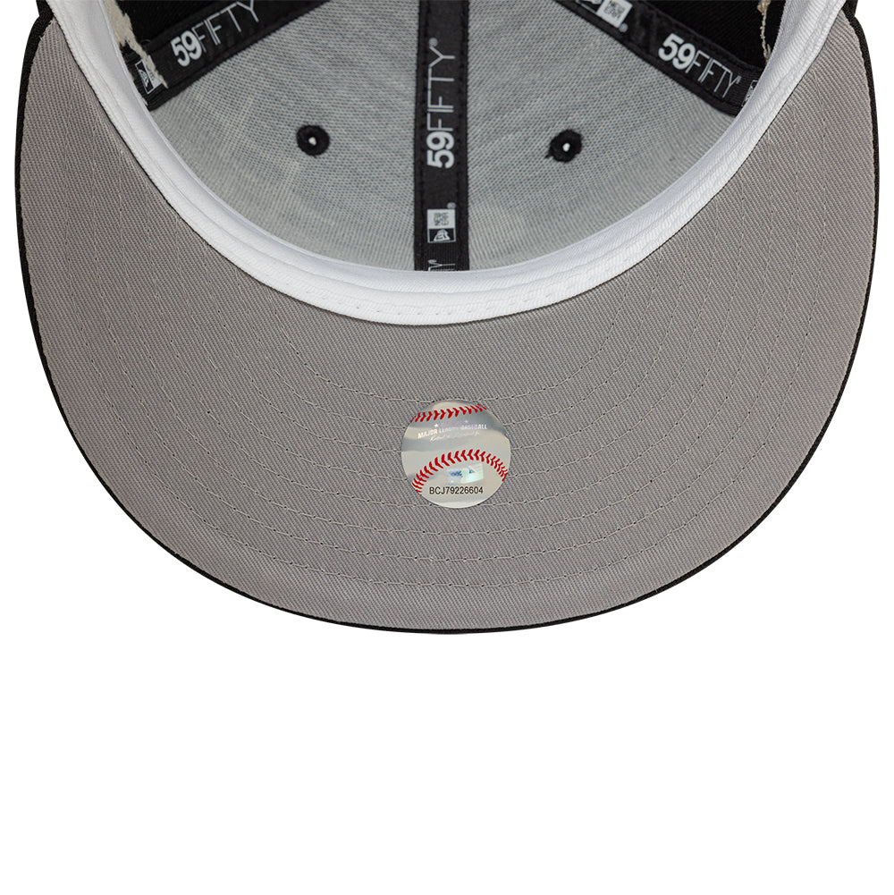 Chicago White Sox MLB Zodiac 59FIFTY Fitted New Era Black Official Team Hat Sports Fan Cap Official MLB Team Hat Baseball Fan Cap