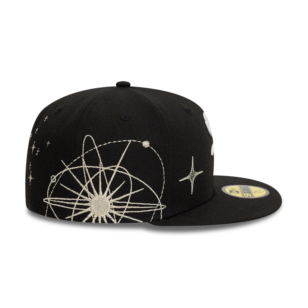 Chicago White Sox MLB Zodiac 59FIFTY Fitted New Era Black Official Team Hat Sports Fan Cap Official MLB Team Hat Baseball Fan Cap