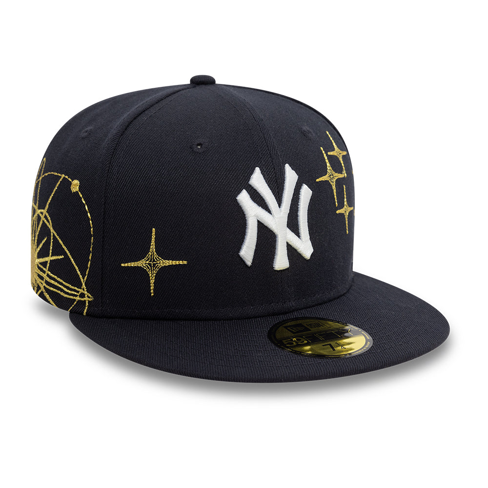 New York Yankees MLB Zodiac 59FIFTY Fitted New Era Navy Official Team Hat Sports Fan Cap Official MLB Team Hat Baseball Fan Cap