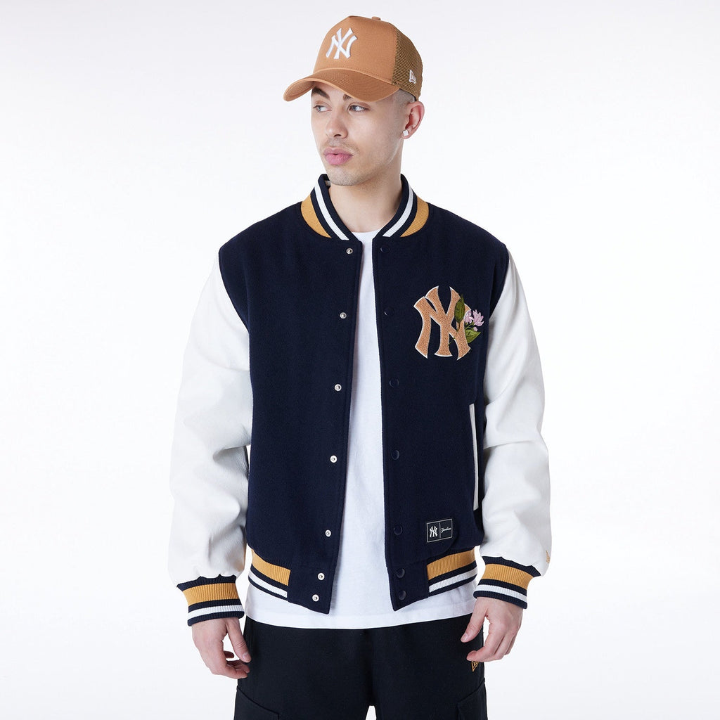 New Era - MLB Floral Varsity Jacket - New York Yankees Official Sports Fan Gear Popular Style Baseball Fan Gear