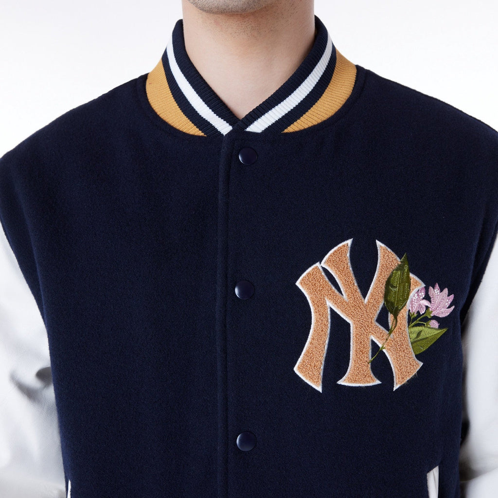 New Era - MLB Floral Varsity Jacket - New York Yankees Official Sports Fan Gear Popular Style Baseball Fan Gear