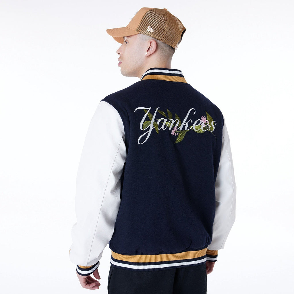 New Era - MLB Floral Varsity Jacket - New York Yankees Official Sports Fan Gear Popular Style Baseball Fan Gear