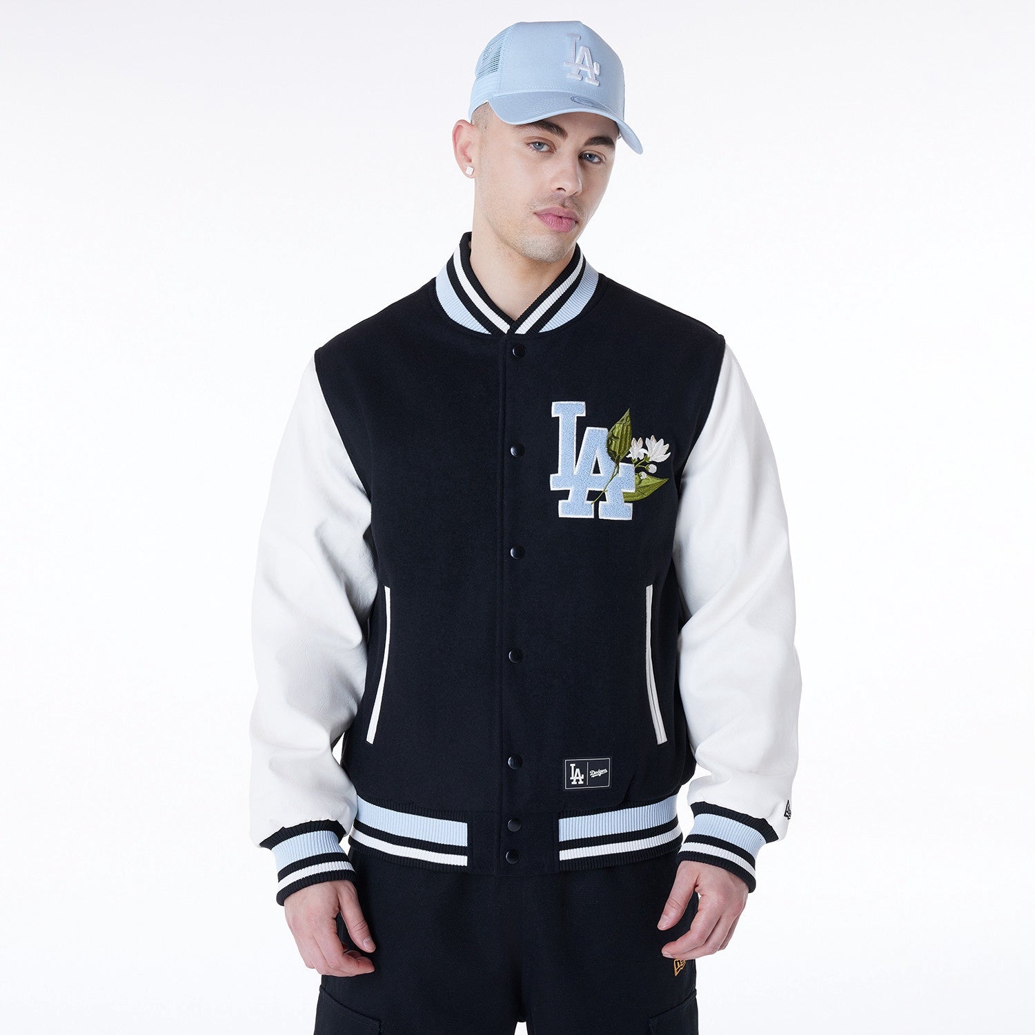 New Era - MLB Floral Varsity Jacket - Los Angeles Dodgers Official Sports Fan Gear Popular Style Baseball Fan Gear